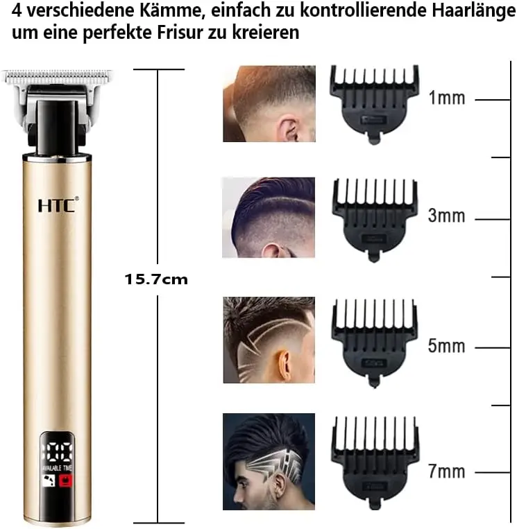 HTC Rechargeable Beard Trimmer AT-172 (Gold) – photo 4