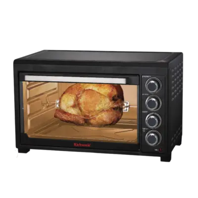 Richsonic 45L Electric Oven with Rotisserie, Grill, Baking Tray & Glass Door – Available at Trontronics.lk