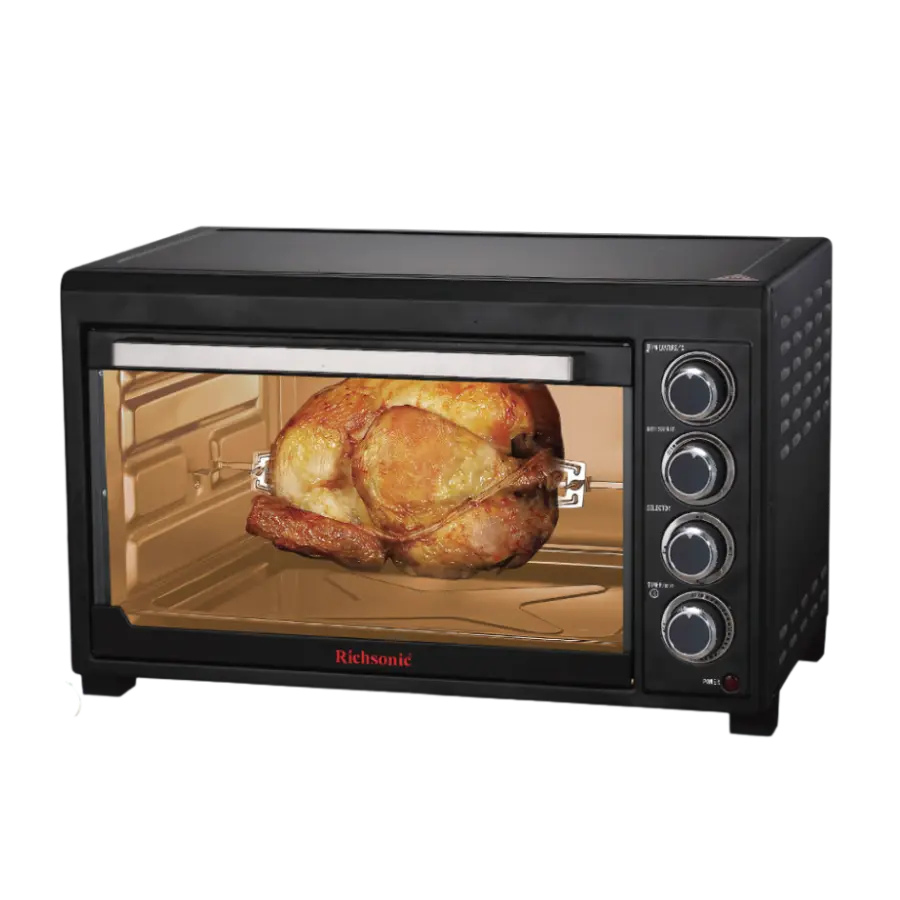 Richsonic 45L Electric Oven with Rotisserie, Grill, Baking Tray & Glass Door – Available at Trontronics.lk