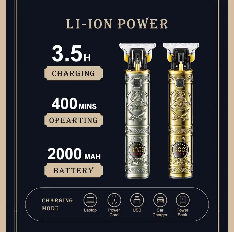 VGR VL-097 Premium Vintage Rechargeable Hair Trimmer – photo 4