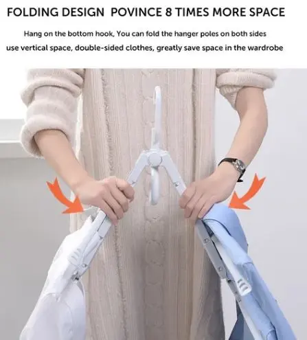 8-in-1 Multi-port Support Circle Clothes Hanger Saves Space Foldable Telescopic Magic Clothes Hanger No-Slip Laundry Rack – photo 4
