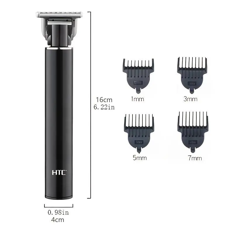 HTC AT-115 Fully Metal Body Professional Mens T- Blade Zero Cutting Hair Trimmer – photo 2