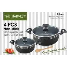 PREMIUM 4 Pcs Cookware Set With Glass Lid – photo 3
