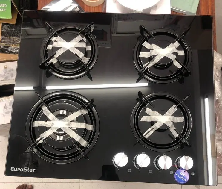 EURO Star 4 Burner Glass Top Gas Cooker High/Premium Quality with 1 year Company Warranty – photo 2