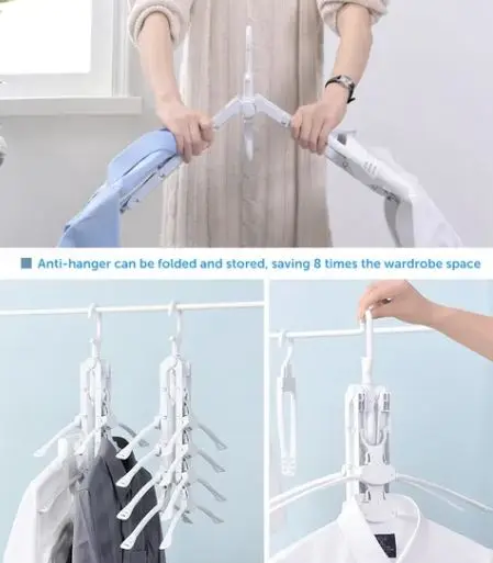 8-in-1 Multi-port Support Circle Clothes Hanger Saves Space Foldable Telescopic Magic Clothes Hanger No-Slip Laundry Rack – photo 2