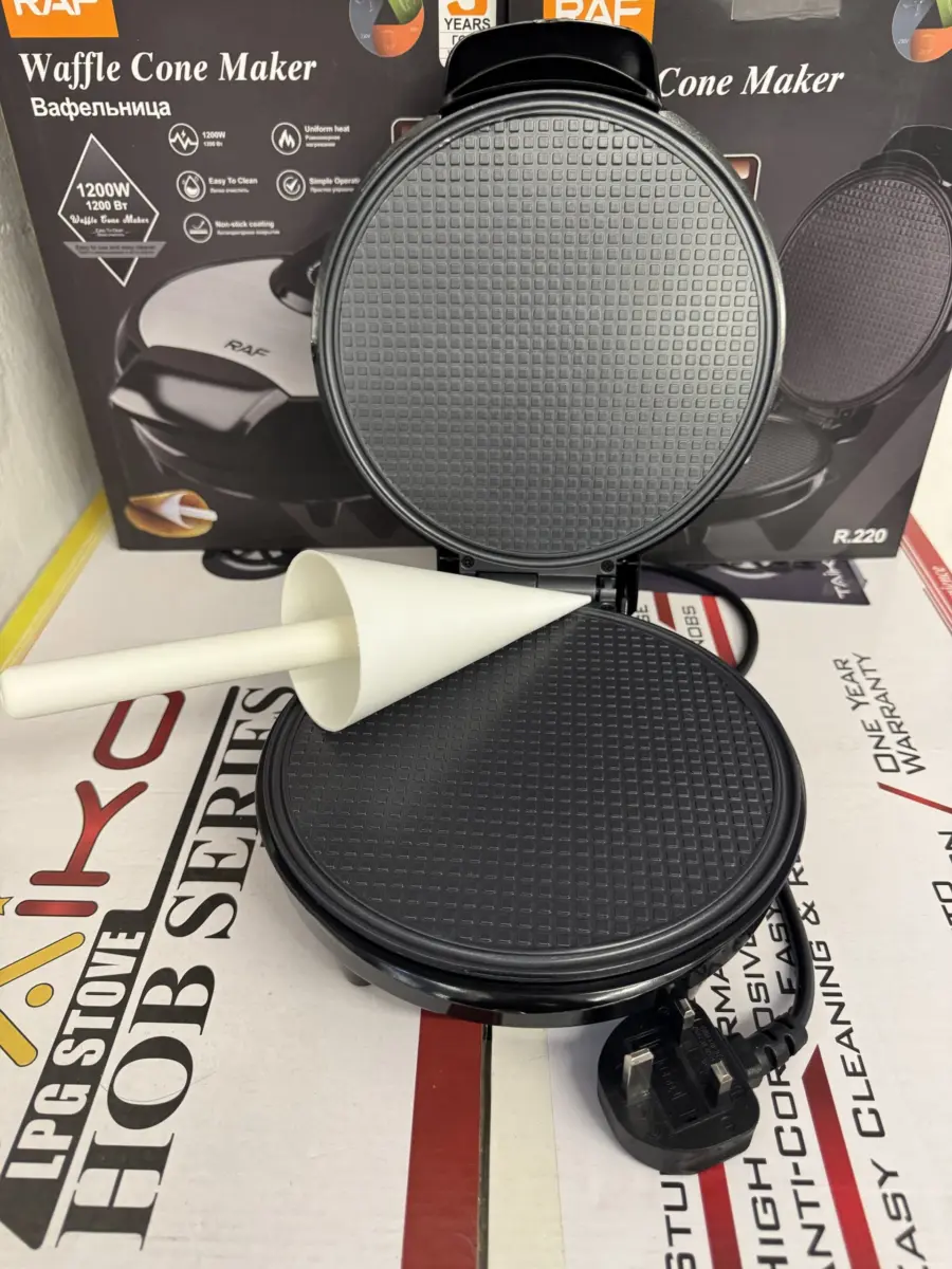 Raf Electric Egg Roll Maker, Crispy Omelet, Waffle, Pancake DIY Ice Cream Cone Machine 1200watts - Shopo.lk Sri Lanka