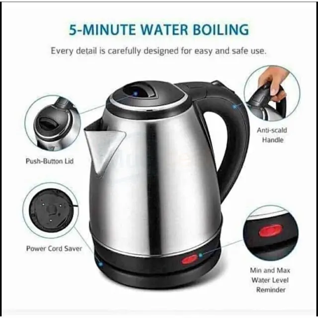 Stainless Steel Electric Jug Kettle-1.8L BR-180 – photo 2