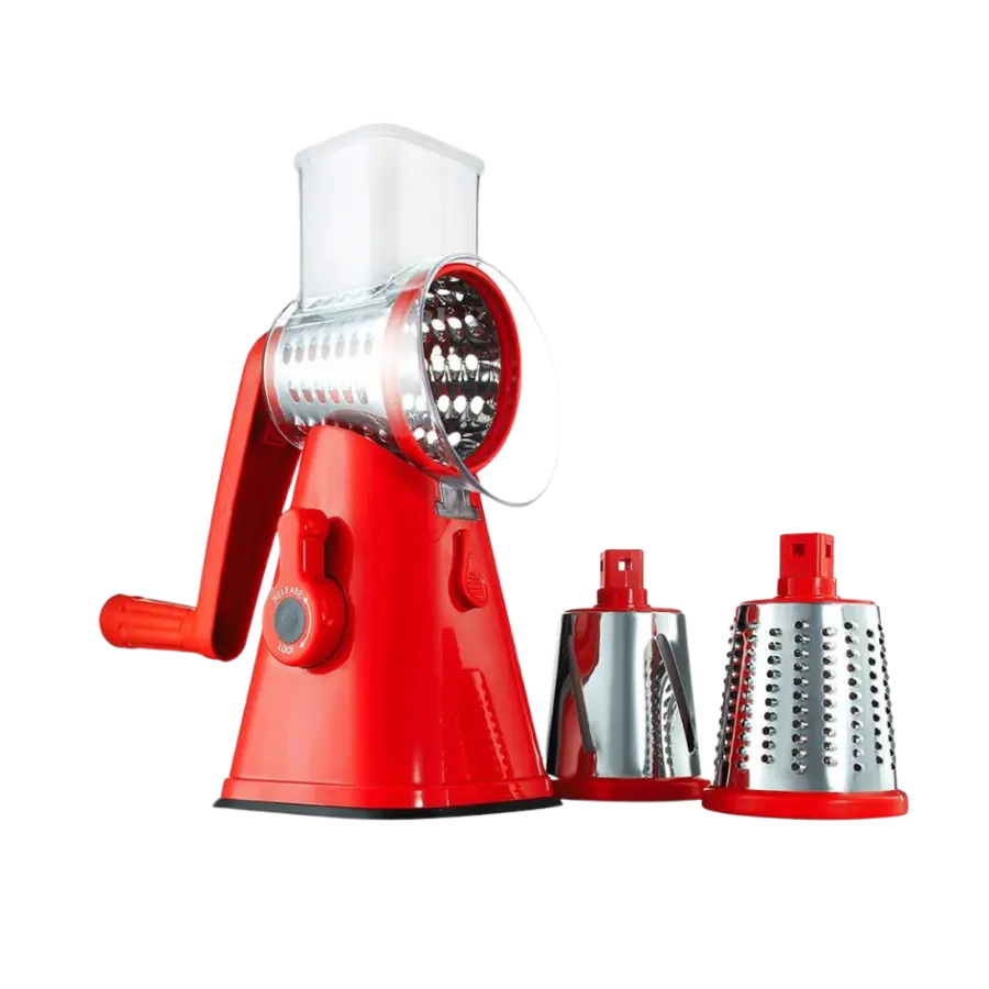 About this item 18X FASTER – Nutrislicer helps you to save time in slicing, chopping, or grating fruits and vegetables. With its spinning and rotating mandoline you can easily slice food 18 times faster than normal. SAFE AND SECURE – Nutrislicer has enhanced vaccumized base with manual latch that keeps it lock in place, so you can be sure that you won’t be hurt. MULTIFUNCTION – Nutrislicer comes with 3 stainless-steel drums where you can easily and perfectly grind, mince, shred, and slice cucumber, carrots, tomatoes, garlic, potato, onion, cheese. Perfect for making healthy homemade soups and scrumptious finger foods. EASY TO USE – This vegetables slicer includes Nutrislicer User Guide. The enforced spinning wheel rotates smoothly and easily so it requires less effort in grating, shredding, or slicing. EASY TO CLEAN AND STORE – Nutrislicer can be wash by hand or using the dishwasher so cleaning is a breeze. It is also small in size so it is space saver and can be store in your drawer or cabinet.
