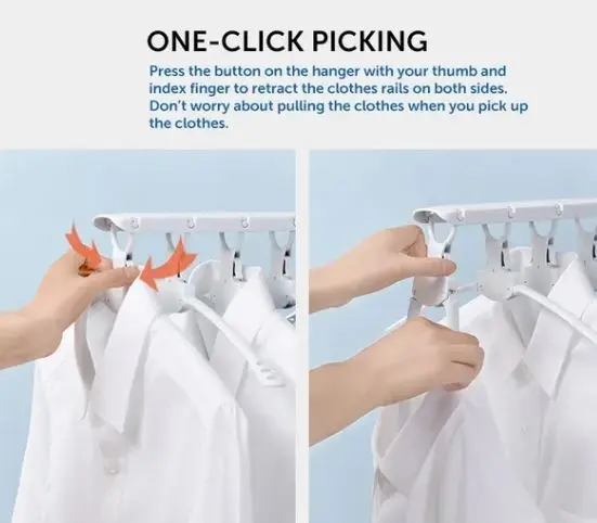 8-in-1 Multi-port Support Circle Clothes Hanger Saves Space Foldable Telescopic Magic Clothes Hanger No-Slip Laundry Rack – photo 6