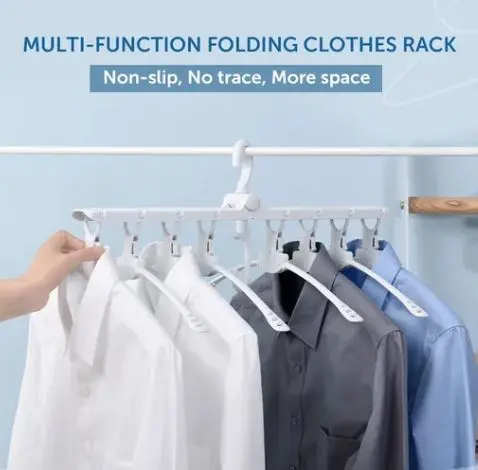 8-in-1 Multi-port Support Circle Clothes Hanger Saves Space Foldable Telescopic Magic Clothes Hanger No-Slip Laundry Rack – photo 5