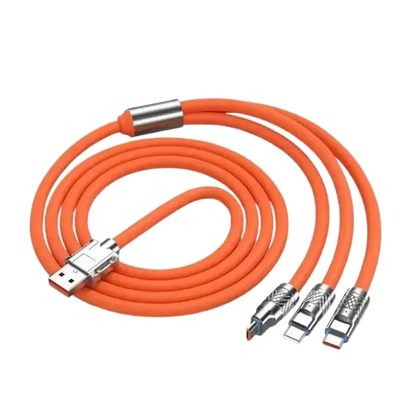 3 in 1 6A 120W Zinc Alloy Fast Charging Cable - Shopo.lk Sri Lanka