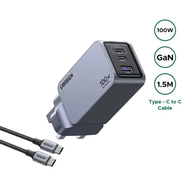 UGREEN 25875 Nexode Pro 3-Port GaN Fast Charger 100W - Shopo.lk Sri Lanka