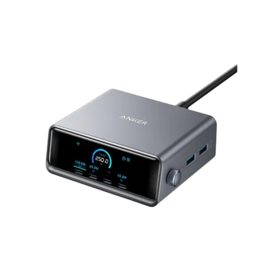 Anker Prime 250W GaNPrime Desktop Charger (A2345241) – Silver - Shopo.lk Sri Lanka