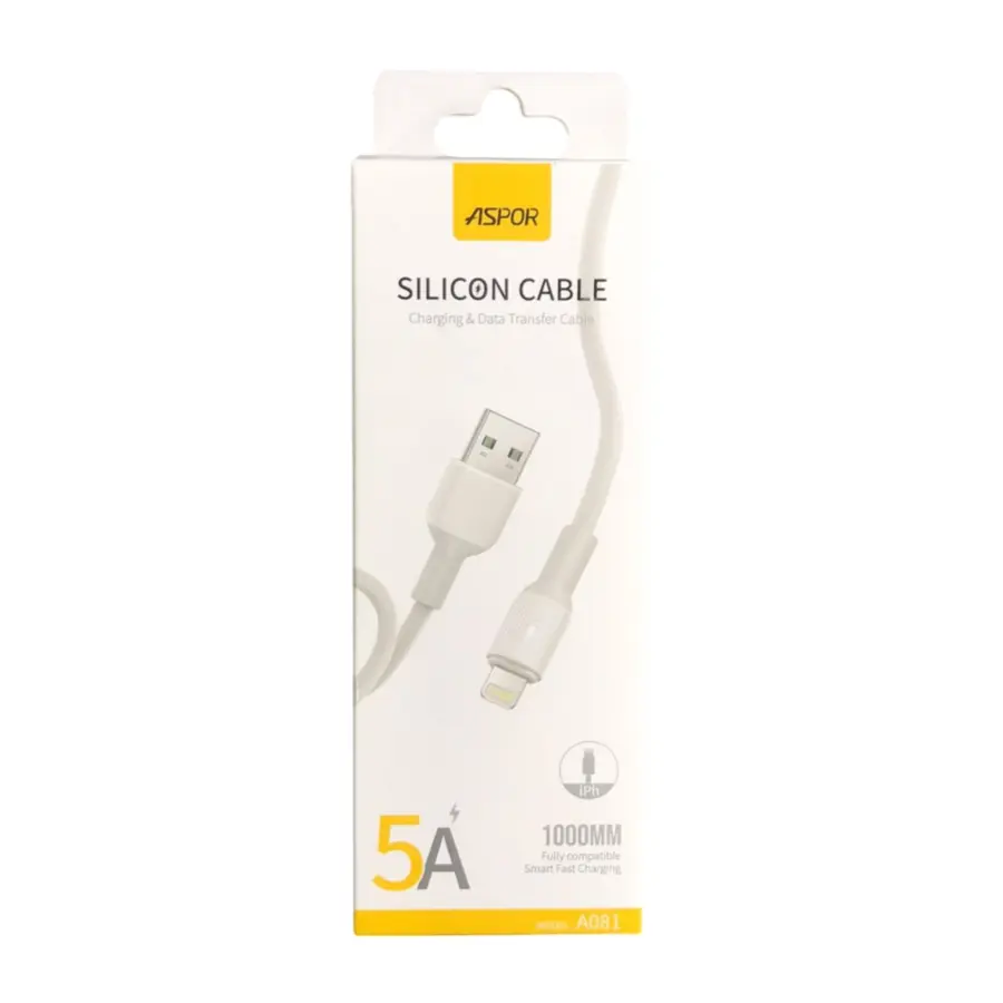 Aspor A081 USB to Lightning 5A 1m Cable - photo 3 - Shopo.lk