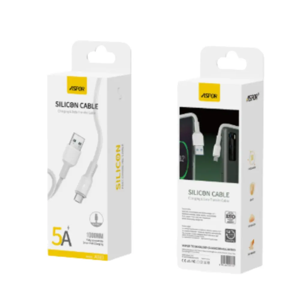 Aspor A082 USB to Type-C 5A 1m Cable - photo 3 - Shopo.lk