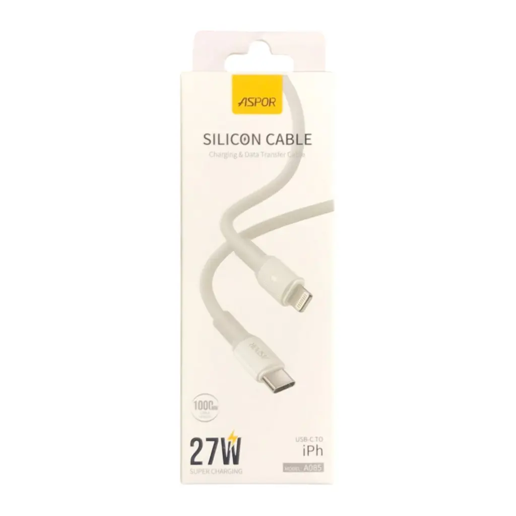Aspor A085 Type-C to Lightning 27w 1m Cable - photo 3 - Shopo.lk