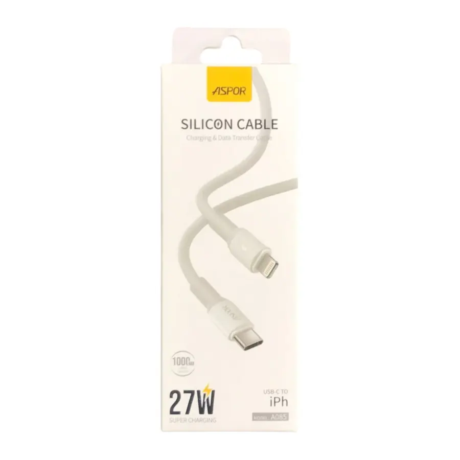 Aspor A085 Type-C to Lightning 27w 1m Cable - photo 3 - Shopo.lk