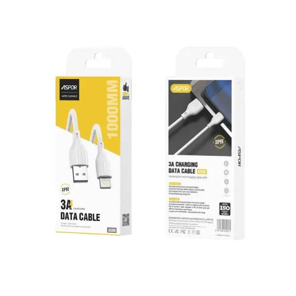 Aspor A097 Type C 3A Data Cable 1m - photo 2 - Shopo.lk