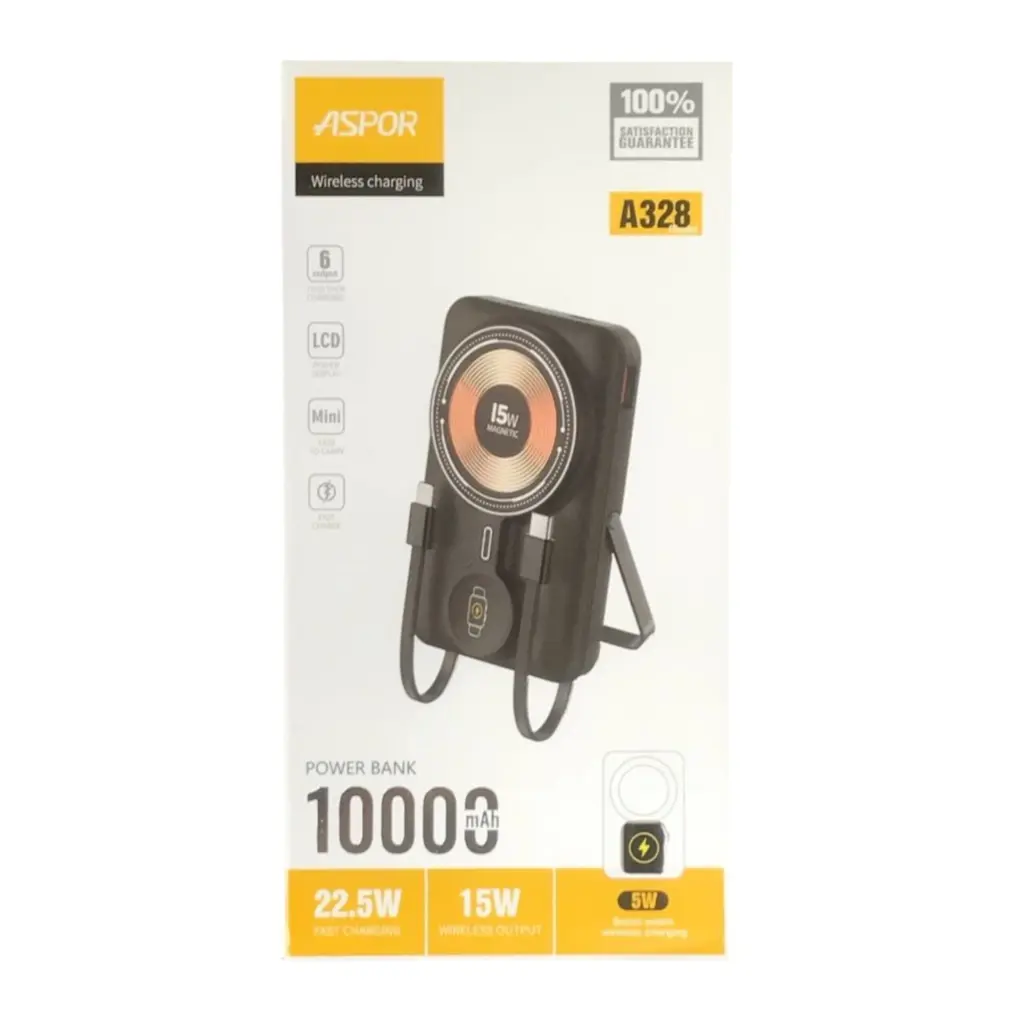 Aspor A328 22.5W 10000mAH Magnetic Wireless Powerbank - photo 4 - Shopo.lk