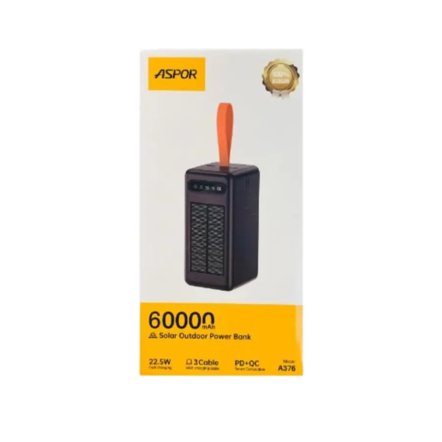 ASPOR A376 60000mAh Solar Outdoor Power Bank - Shopo.lk Sri Lanka