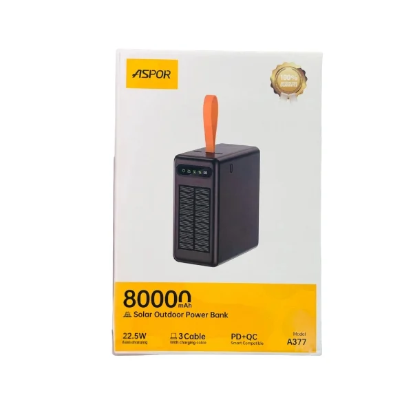 ASPOR A377 80000mAh Solar Power Bank - Shopo.lk Sri Lanka