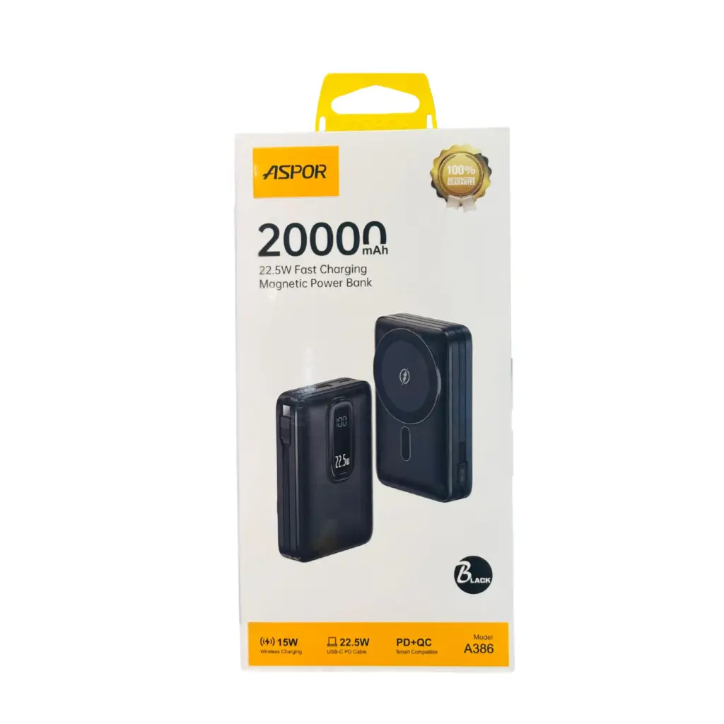 ASPOR A386 20000mAh Magnetic Power Bank - photo 4 - Shopo.lk