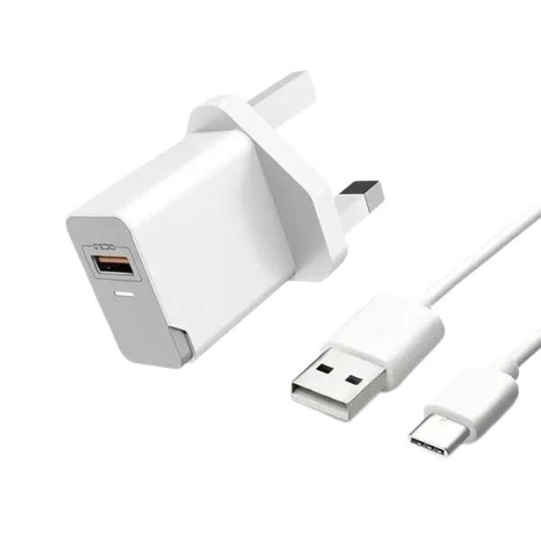 Aspor A827 3-Pin USB Charger with Micro USB Cable - Shopo.lk Sri Lanka