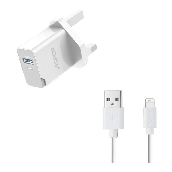 Aspor A827 Smart Fast Charging Dock with Lightning Cable - Shopo.lk Sri Lanka