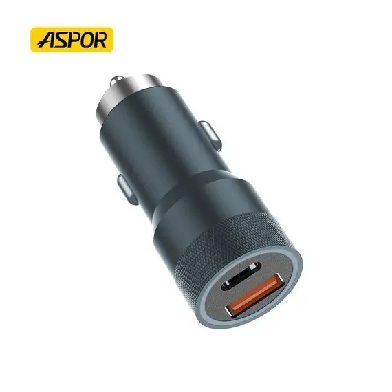 ASPOR A909 38w CAR CHARGER DOCK WITH USB-C to USB-C 1M CABLE - Shopo.lk Sri Lanka