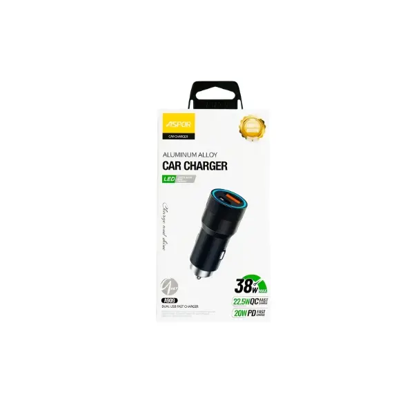 Aspor A909 38W QC Fast Car Charger - photo 3 - Shopo.lk