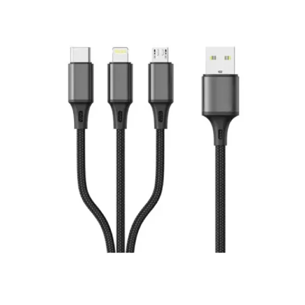 Aspor AC-23 Aluminum Alloy 3-in-1 Charging Cable - Shopo.lk Sri Lanka