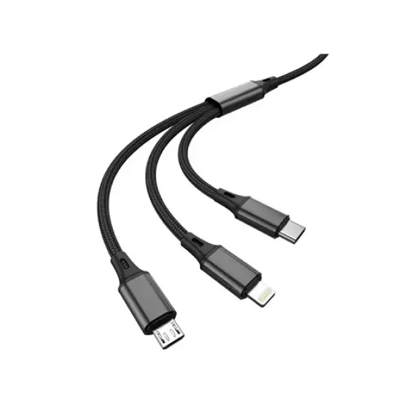 Aspor AC-23 Aluminum Alloy 3-in-1 Charging Cable - Shopo.lk Sri Lanka