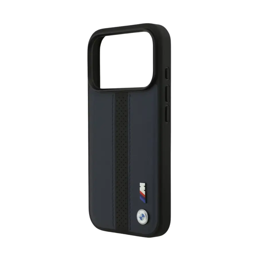 BMW Magsafe PU Perforated Stripes Leather Case for iPhone 17 Pro / 17 Pro Max - Navy/Black - photo 3 - Shopo.lk