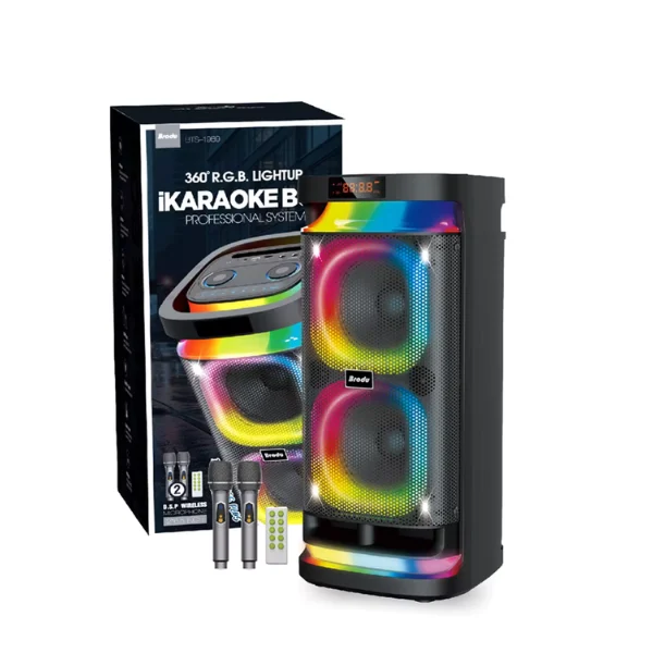 Brodu BTS-1989 Bluetooth Karaoke 22" Speaker With 2 Microphone - Shopo.lk Sri Lanka