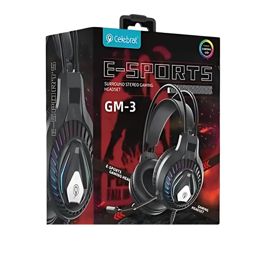 Celebrat GM-3 Surround Stereo Wired Gaming Headset - photo 2 - Shopo.lk