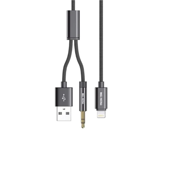 Green Lion 2-in-1 AUX Braided Cable 1.2M - photo 2 - Shopo.lk