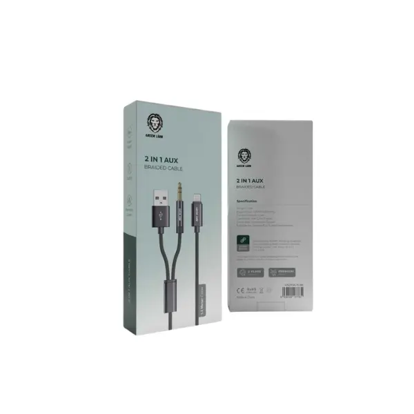 Green Lion 2-in-1 AUX Braided Cable 1.2M - photo 3 - Shopo.lk