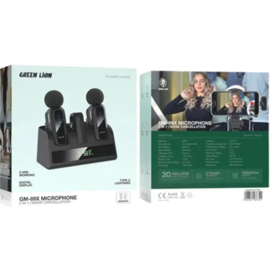 Green Lion GM-89X 2-in-1 Noise Cancellation Wireless Microphone – photo 2