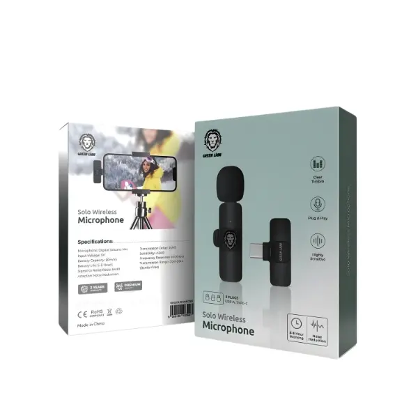 Green Lion Solo Wireless Microphone 3 Plugs 60mAh - Black - photo 2 - Shopo.lk