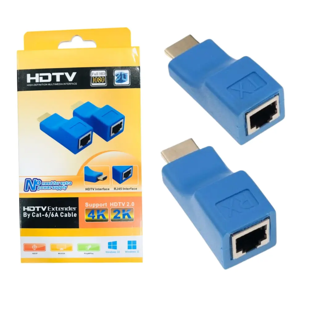 HDTV Extender By Cat-6/6A Lan To HDMI Adapter 2pcs - photo 2 - Shopo.lk