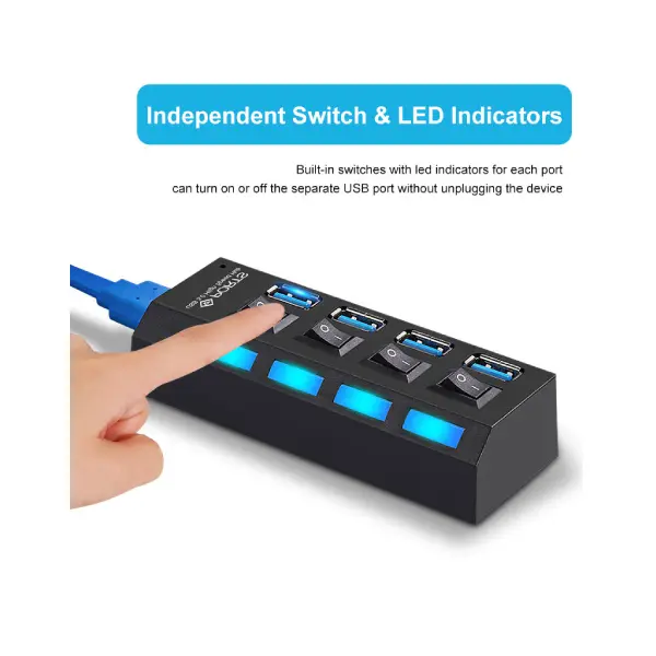 HI-SPEED USB 3.0 4 Port Hub Support 1TB - photo 3 - Shopo.lk