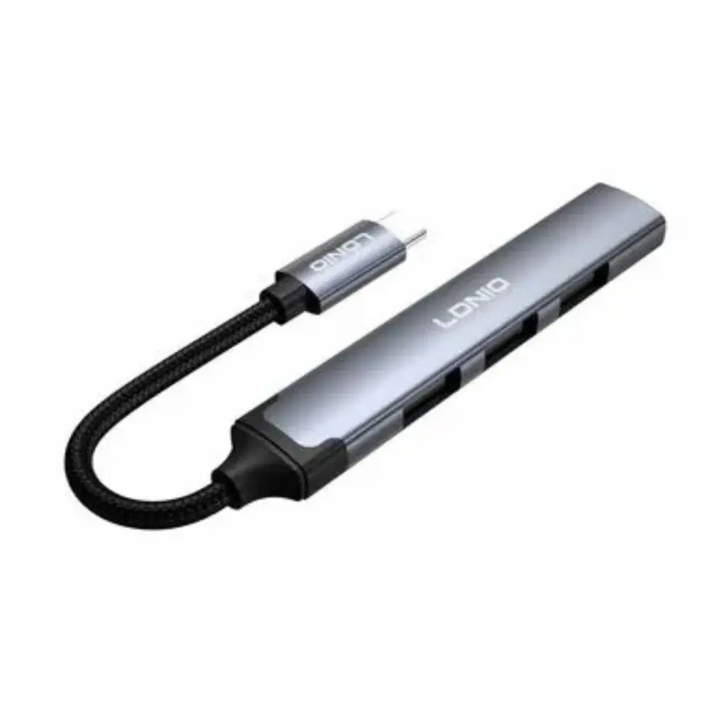 LDNIO DS-104C USB-C 2.0x3+3.5mm Audio Data Transmission Hub Adapter - photo 4 - Shopo.lk