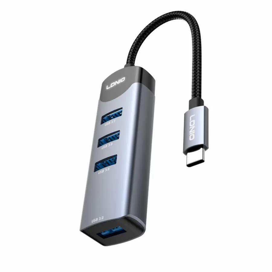LDNIO DS-134C Type-C To USB 3.0*4 5GBPS Data Transmission Hub Adapter - Shopo.lk Sri Lanka