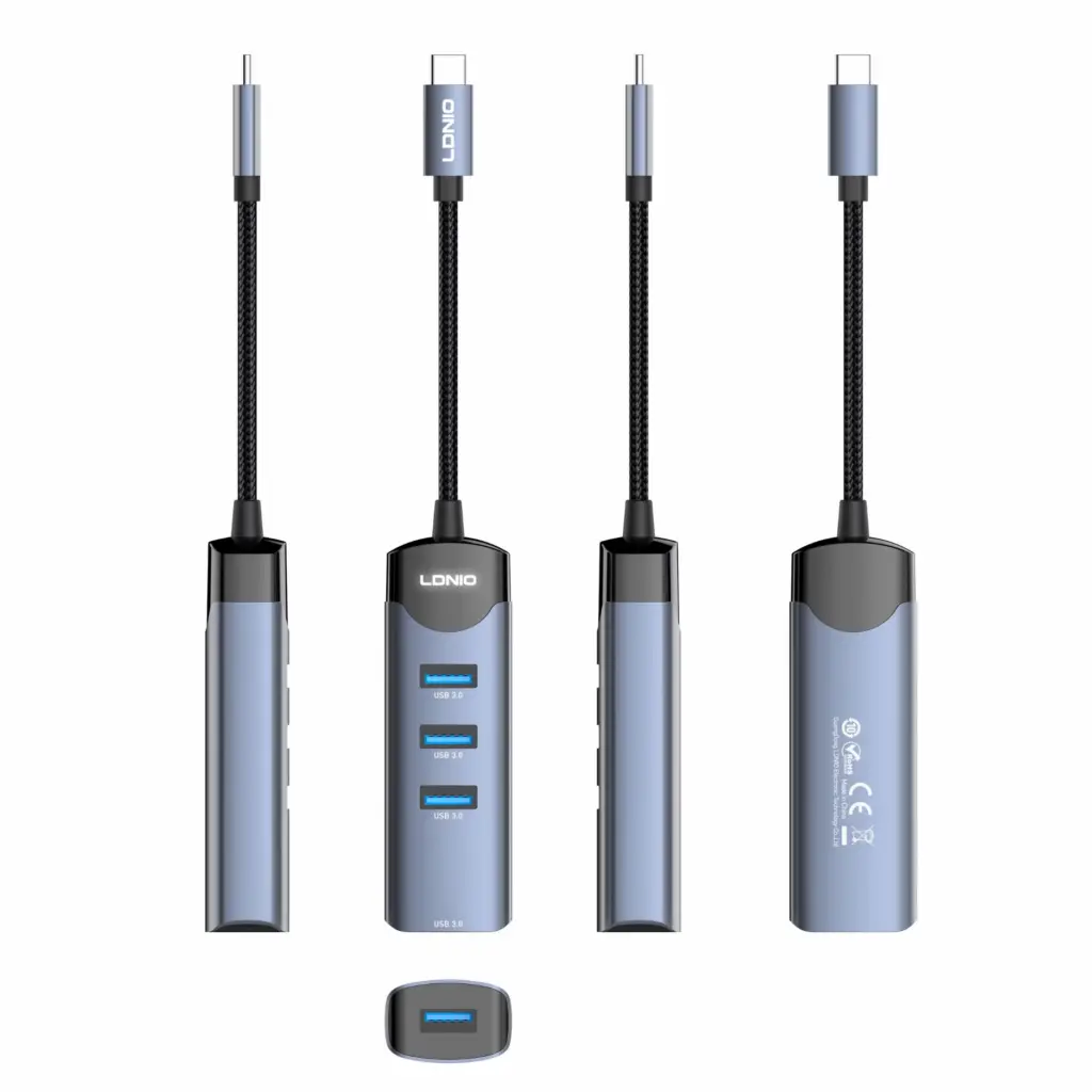 LDNIO DS-134C Type-C To USB 3.0*4 5GBPS Data Transmission Hub Adapter - photo 3 - Shopo.lk