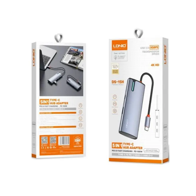 LDNIO DS-15H 5 in 1 Type-C Hub Adapter - photo 4 - Shopo.lk