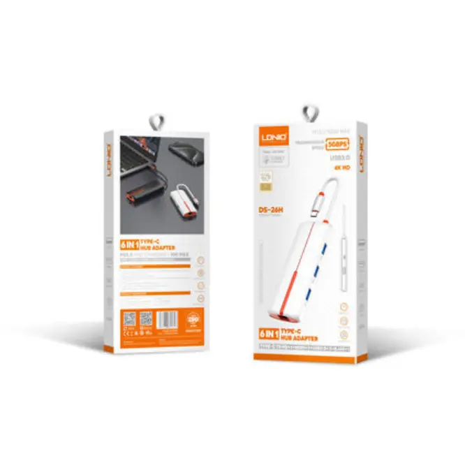 LDNIO DS-26H 6 In 1 Usb Type-C Hub Adapter - photo 2 - Shopo.lk