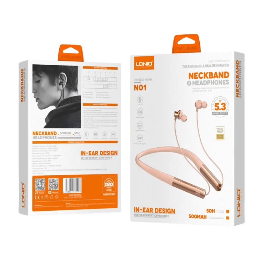LDNIO N01 Bluetooth Neckband Gold - photo 4 - Shopo.lk