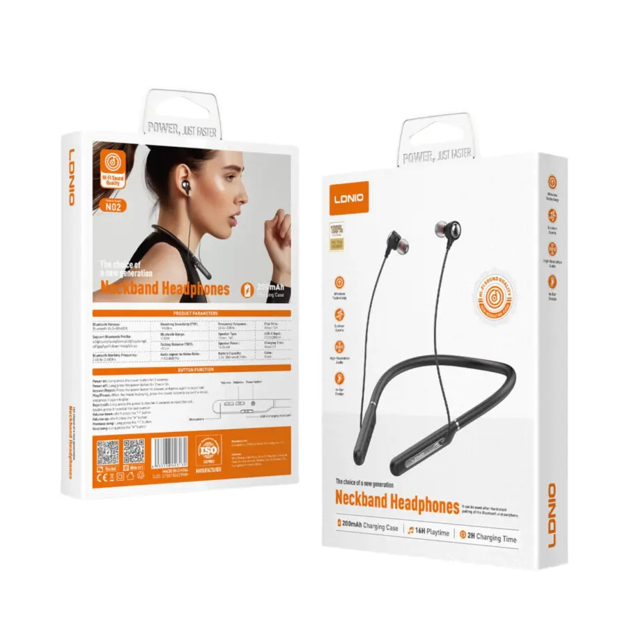 LDNIO N02 Stereo Bluetooth Neckband - photo 4 - Shopo.lk