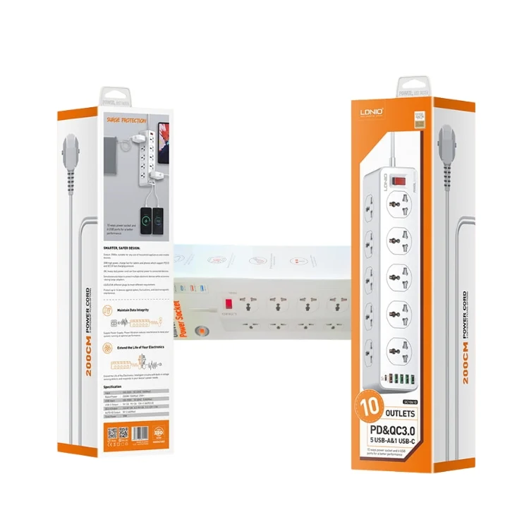 LDNIO SC10610C Universal Power Socket 2500W - photo 3 - Shopo.lk