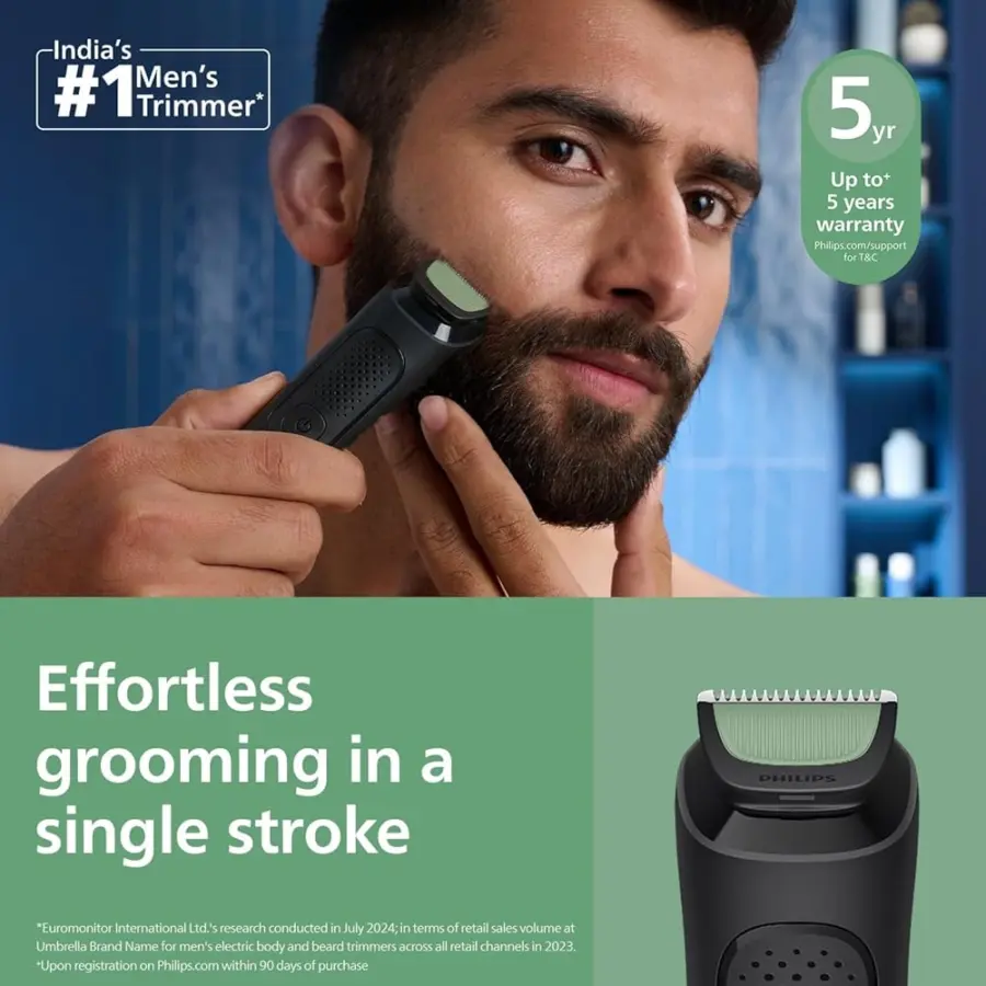 Man trimming his beard with the Philips MG3927/30 trimmer - Shopo.lk Sri Lanka